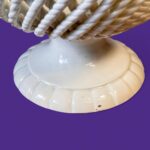 Vintage Casasus Spanish Ceramic Bowl, Mid-Century Basketweave Pedestal Tazza, 1