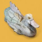 Vintage Carved Wooden Duck, Rustic Weathered Ornament, Farmhouse Country Decor