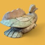 Vintage Carved Wooden Duck, Rustic Weathered Ornament, Farmhouse Country Decor