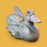 Vintage Carved Wooden Duck, Rustic Weathered Ornament, Farmhouse Country Decor