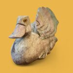 Vintage Carved Wooden Duck, Rustic Weathered Ornament, Farmhouse Country Decor