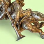 Large Vintage Gisela Graham Gold Cherub, Hanging Christmas Angel Decoration, Wall Art