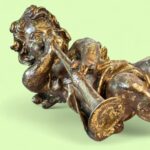Large Vintage Gisela Graham Gold Cherub, Hanging Christmas Angel Decoration, Wall Art