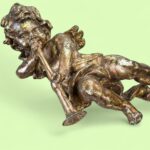 Large Vintage Gisela Graham Gold Cherub, Hanging Christmas Angel Decoration, Wall Art