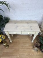 Elegant Cream Vintage Pine Console Table | Hand-Refinished Hall Table
