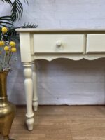 Elegant Cream Vintage Pine Console Table | Hand-Refinished Hall Table