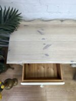 Elegant Cream Vintage Pine Console Table | Hand-Refinished Hall Table