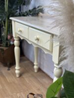Elegant Cream Vintage Pine Console Table | Hand-Refinished Hall Table