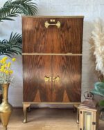 Exotic Vintage Cocktail Cabinet | Professionally Restored with a Tropical & Art Deco Interior
