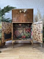 Exotic Vintage Cocktail Cabinet | Professionally Restored with a Tropical & Art Deco Interior
