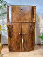 Exquisite Art Deco Cocktail Cabinet | Professionally Restored Walnut with a Surprise Oriental Interior