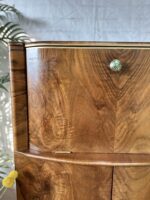 Exquisite Art Deco Cocktail Cabinet | Professionally Restored Walnut with a Surprise Oriental Interior