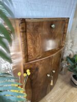 Exquisite Art Deco Cocktail Cabinet | Professionally Restored Walnut with a Surprise Oriental Interior