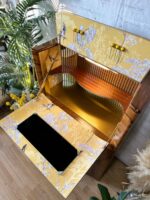 Exquisite Art Deco Cocktail Cabinet | Professionally Restored Walnut with a Surprise Oriental Interior