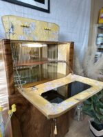 Exquisite Art Deco Cocktail Cabinet | Professionally Restored Walnut with a Surprise Oriental Interior