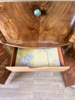 Exquisite Art Deco Cocktail Cabinet | Professionally Restored Walnut with a Surprise Oriental Interior