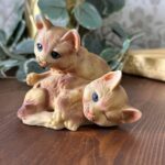 Vintage Alfretto Cat Figurine, Mid Century Ceramic Kittens Ornament, Winking Cat