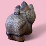 Vintage 1983 Harvey Knox Tabby Cat Figurine, Small Ceramic Kitten, Japan Made