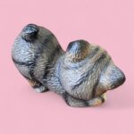 Vintage 1983 Harvey Knox Tabby Cat Figurine, Small Ceramic Kitten, Japan Made