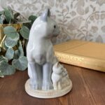 Vintage St Michael Cat Figurine Ornament, Mother & Kittens, Japan 5982/2425