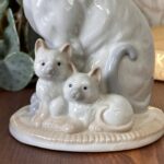 Vintage St Michael Cat Figurine Ornament, Mother & Kittens, Japan 5982/2425