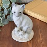 Vintage St Michael Cat Figurine Ornament, Mother & Kittens, Japan 5982/2425