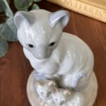 Vintage St Michael Cat Figurine Ornament, Mother & Kittens, Japan 5982/2425