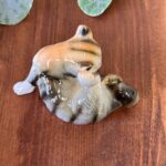 Vintage Cat & Kitten Figurine, Hand Painted Porcelain, Retro Animal Ornament, Cat Lover Gift