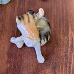 Vintage Cat & Kitten Figurine, Hand Painted Porcelain, Retro Animal Ornament, Cat Lover Gift