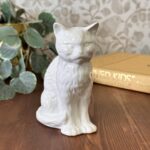 Vintage White Ceramic Cat Figurine J.M. Shannan Stevenson Ltd Made in England