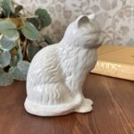 Vintage White Ceramic Cat Figurine J.M. Shannan Stevenson Ltd Made in England