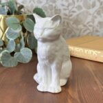 Vintage White Ceramic Cat Figurine J.M. Shannan Stevenson Ltd Made in England