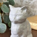 Vintage White Ceramic Cat Figurine J.M. Shannan Stevenson Ltd Made in England