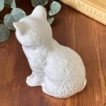 Vintage White Ceramic Cat Figurine J.M. Shannan Stevenson Ltd Made in England