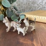 Vintage 1960s Porcelain Cat Figurines, Trio Set, Collectable Miniatures