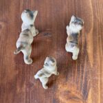 Vintage 1960s Porcelain Cat Figurines, Trio Set, Collectable Miniatures