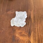 Vintage Frosted Satin Glass Cat Figurine, Small Collectable Seated Kitty Ornament