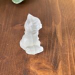 Vintage Frosted Satin Glass Cat Figurine, Small Collectable Seated Kitty Ornament