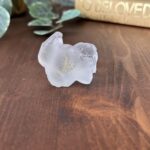Vintage Frosted Satin Glass Cat Figurine, Small Collectable Seated Kitty Ornament