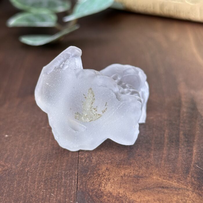 Vintage Frosted Satin Glass Cat Figurine, Small Collectable Seated Kitty Ornament