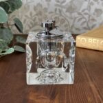 Vintage 1970s Glass Cube Table Lighter, Retro Japanese MCM Accent, Heavy Glass