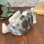 Vintage 1991 Studio Six Pottery Cat Figurine, M. Short Signed, Fulham Ceramic