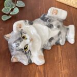 Vintage 1991 Studio Six Pottery Cat Figurine, M. Short Signed, Fulham Ceramic