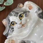 Vintage 1991 Studio Six Pottery Cat Figurine, M. Short Signed, Fulham Ceramic