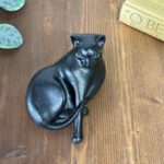 Vintage Kingmaker Welsh Coal Black Cat Figurine, Handmade Collectable Ornament