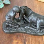 Vintage Heredities Bronze Girl Foal Sculpture P Parsons Signed 70s 80s Figure