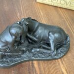 Vintage Heredities Bronze Girl Foal Sculpture P Parsons Signed 70s 80s Figure
