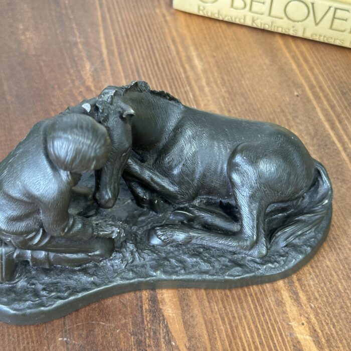 Vintage Heredities Bronze Girl Foal Sculpture P Parsons Signed 70s 80s Figure
