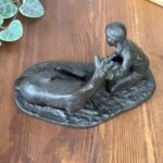 Vintage Heredities Bronze Girl Foal Sculpture P Parsons Signed 70s 80s Figure
