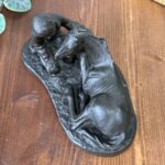 Vintage Heredities Bronze Girl Foal Sculpture P Parsons Signed 70s 80s Figure